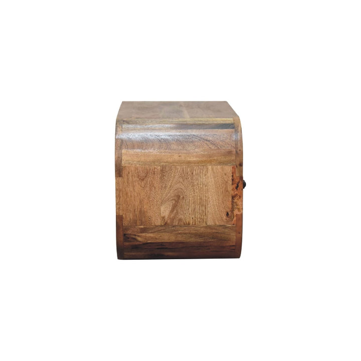 2 Drawer Curved Edge TV Stand - Solid Mango Wood Entertainment Center for Living Room - product view 8 showing...