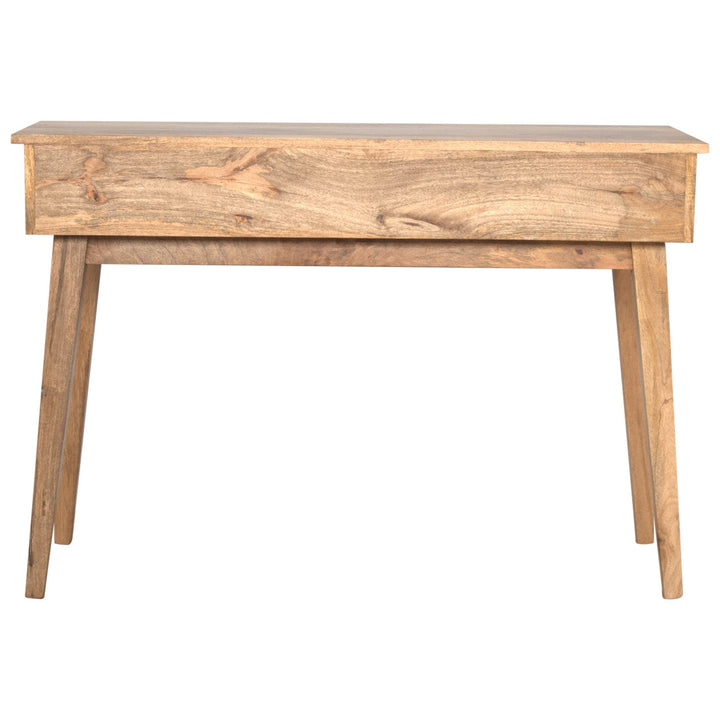 2 Drawer Shell Writing Desk - Solid Mango Wood Writing Table for Home Office - product view 6 showing handcrafted solid...