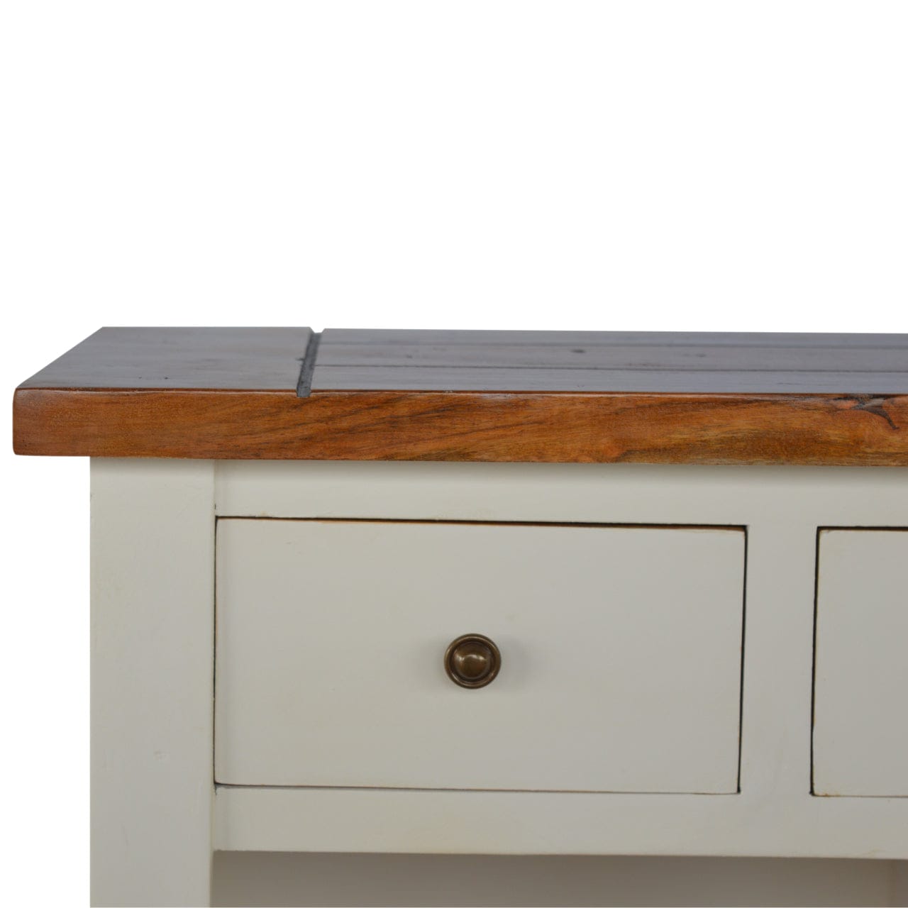 2 Tone Kitchen Unit in Solid Mango Wood - product view 6 showing handcrafted solid mango wood furniture