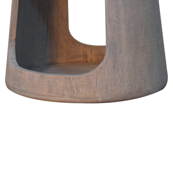 Acid Wash Open End Table - Solid Mango Wood Side Table for Living Room - product view 8 showing handcrafted solid mango...