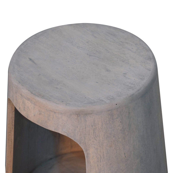 Acid Wash Open End Table - Solid Mango Wood Side Table for Living Room - product view 5 showing handcrafted solid mango...