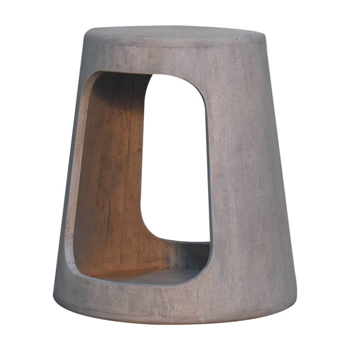 Acid Wash Open End Table - Solid Mango Wood Side Table for Living Room - product view 4 showing handcrafted solid mango...