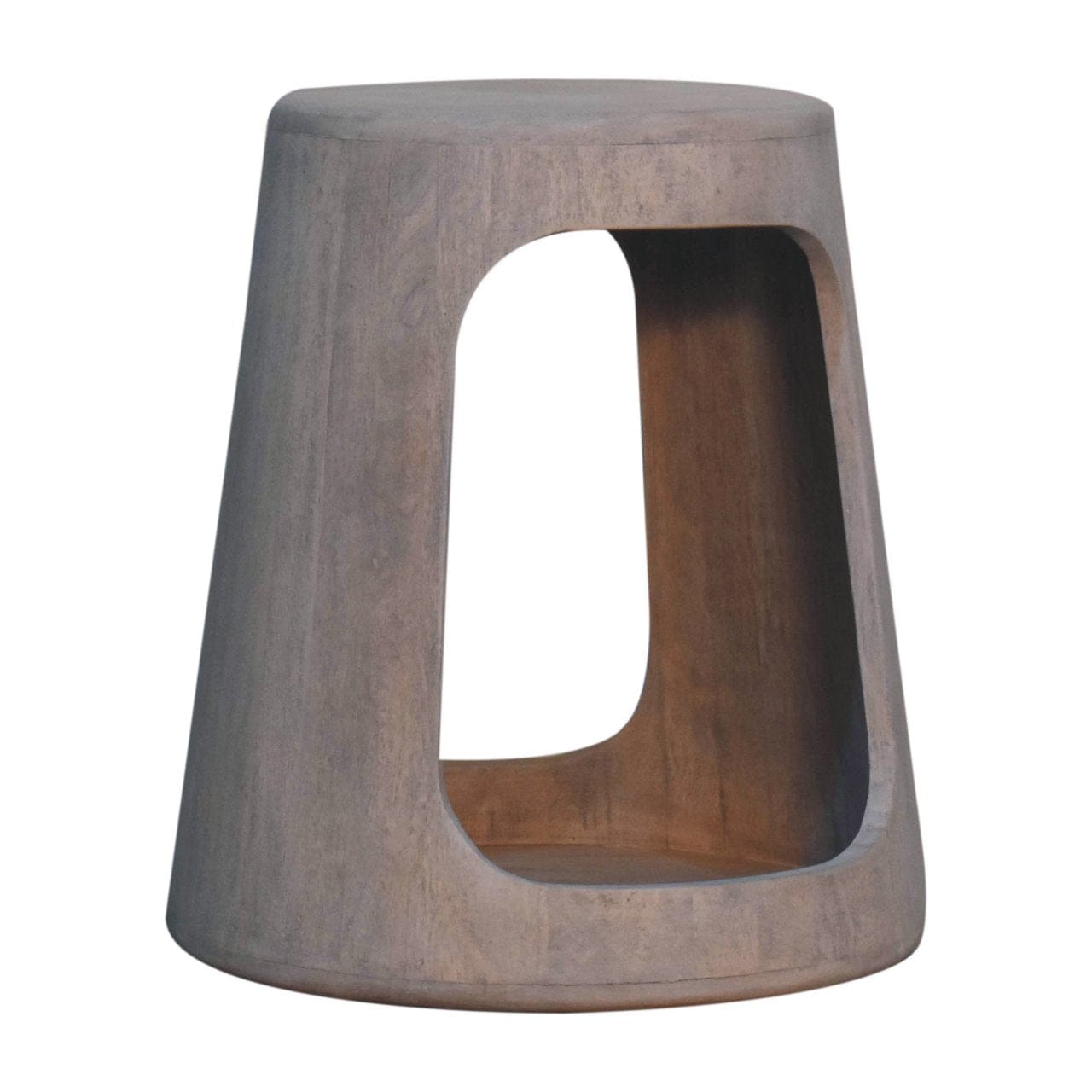 Acid Wash Open End Table - Solid Mango Wood Side Table for Living Room - product view 3 showing handcrafted solid mango...
