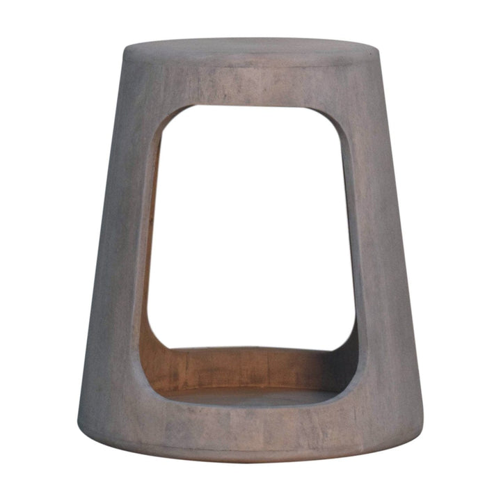 Acid Wash Open End Table - Solid Mango Wood Side Table for Living Room - product view 2 showing handcrafted solid mango...