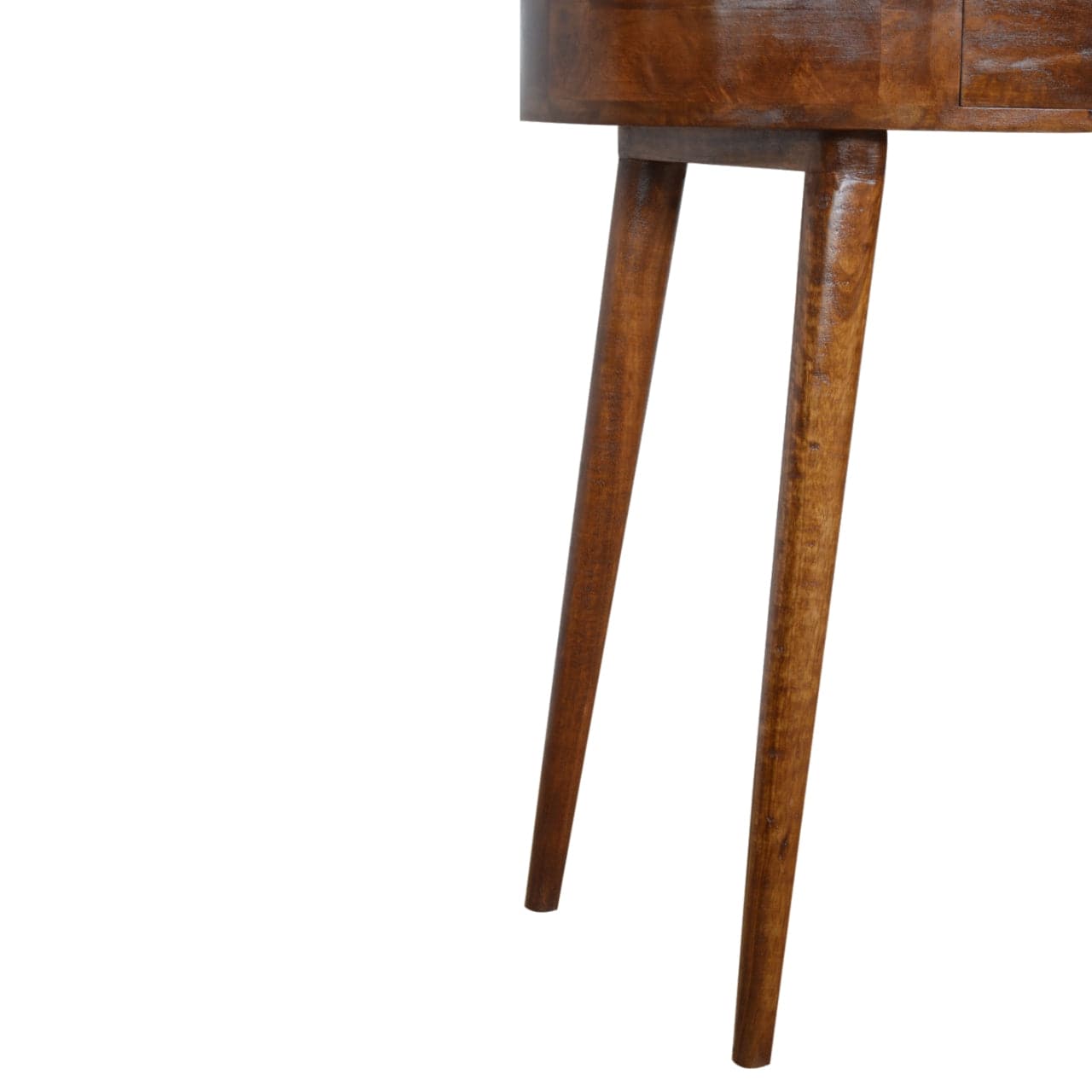 Albion Chestnut Console - Entryway & Hallway Table in Solid Mango Wood - product view 6 showing handcrafted solid mango...