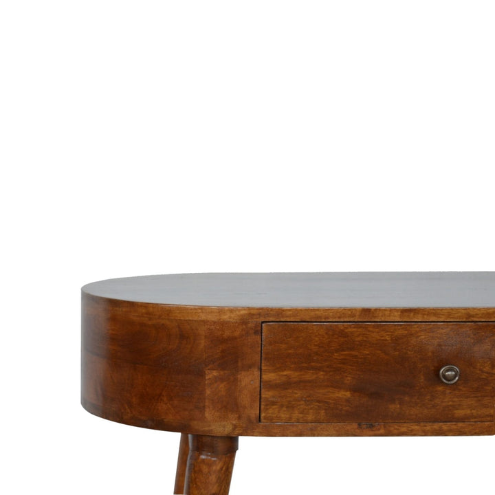 Albion Chestnut Console - Entryway & Hallway Table in Solid Mango Wood - product view 4 showing handcrafted solid mango...