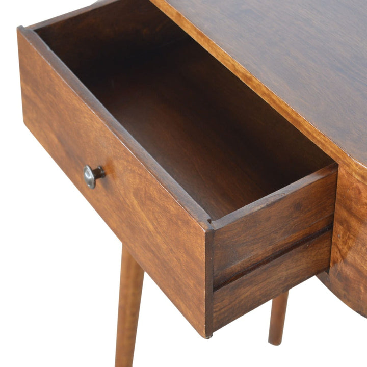 Albion Chestnut Console - Entryway & Hallway Table in Solid Mango Wood - product view 3 showing handcrafted solid mango...