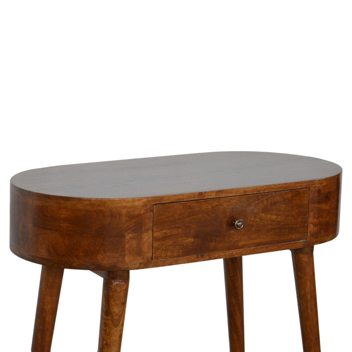 Albion Chestnut Console - Entryway & Hallway Table in Solid Mango Wood - product view 2 showing handcrafted solid mango...