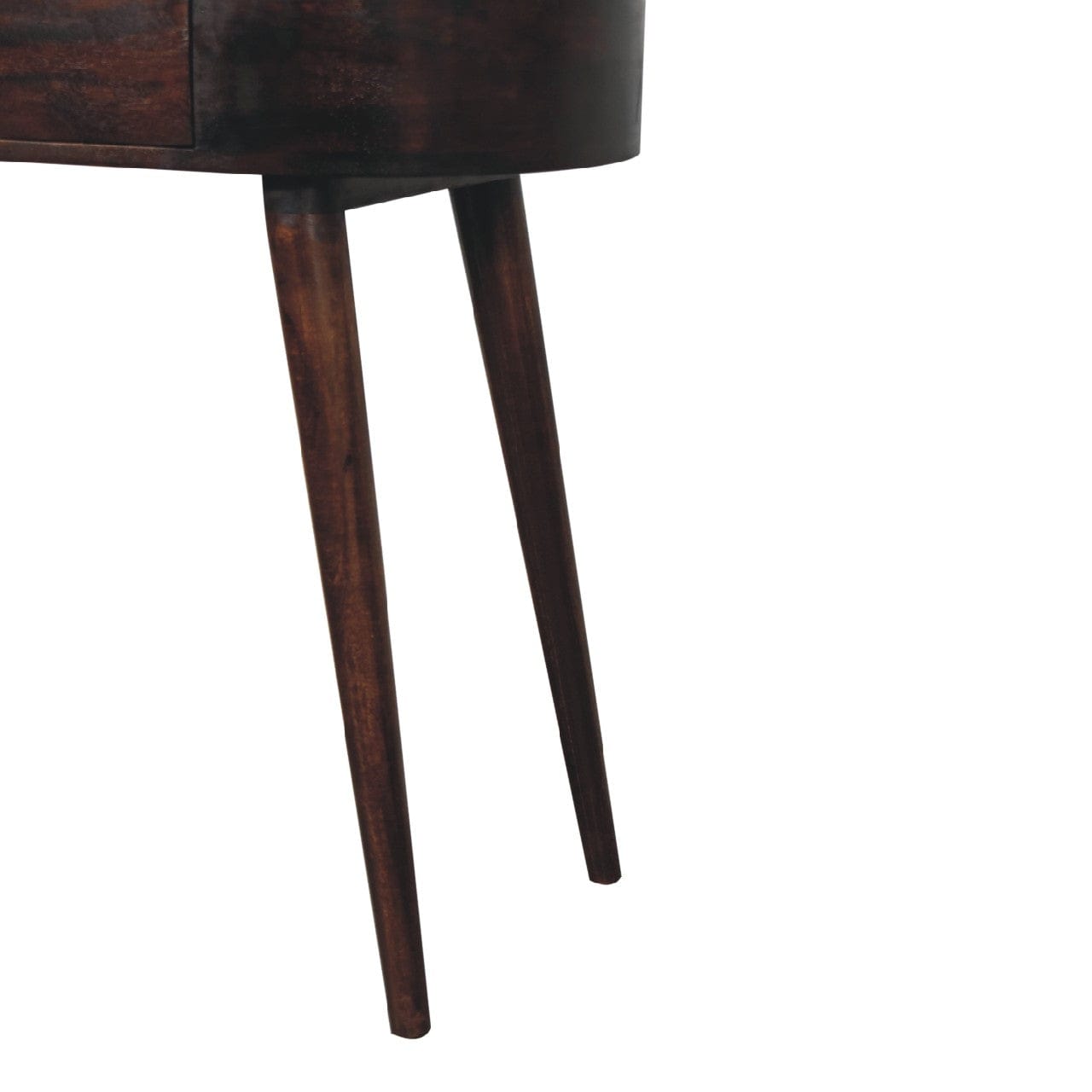 Albion Light Walnut Console Table - Solid Mango Wood Hallway Console for Entryway - product view 8 showing handcrafted...