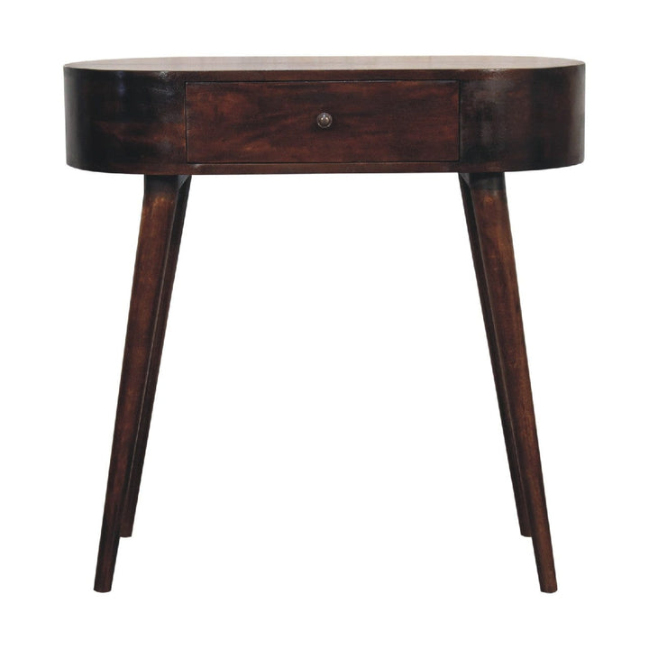 Albion Light Walnut Console Table - Solid Mango Wood Hallway Console for Entryway - product view 2 showing handcrafted...