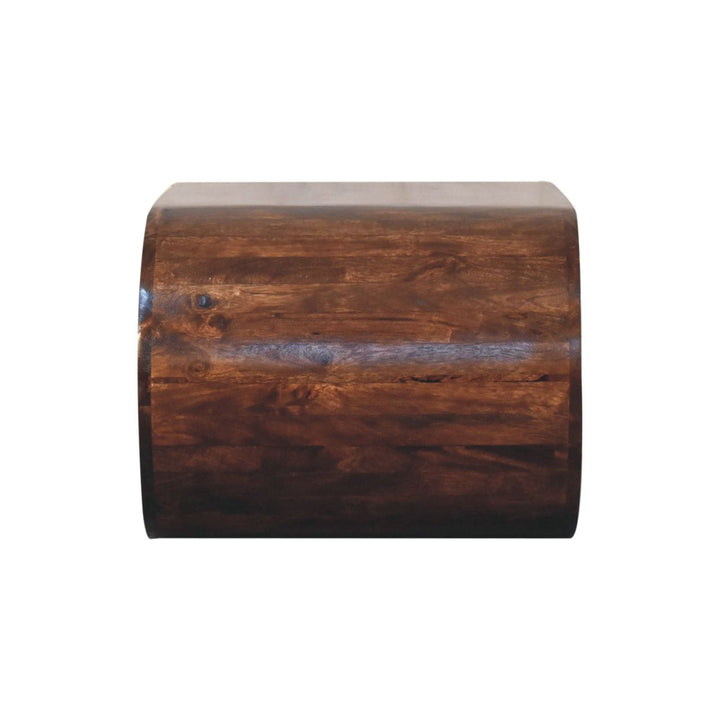 Amaya California Walnut Coffee Table - Solid Mango Wood Center Table for Living Room - product view 8 showing handcrafted...