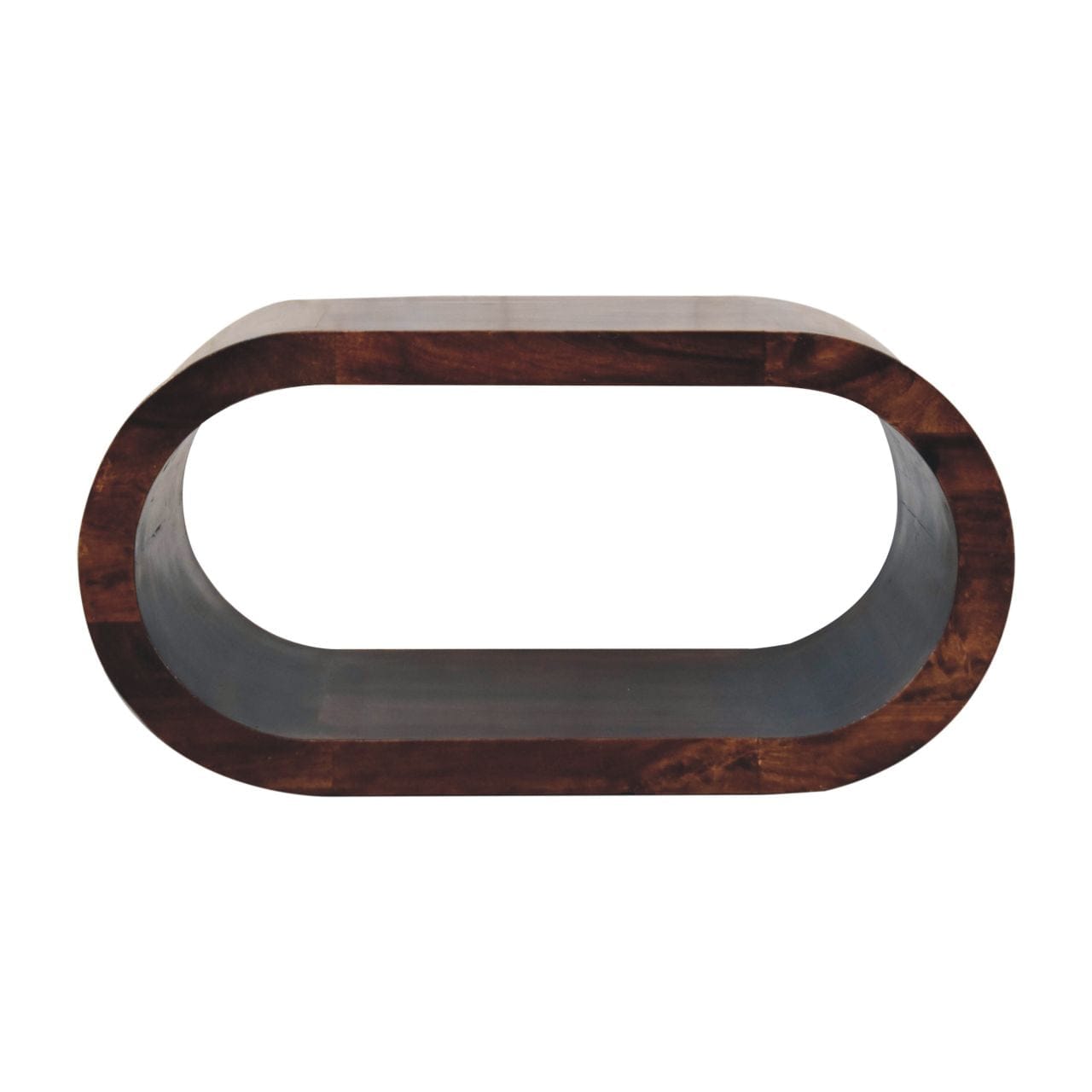 Amaya California Walnut Coffee Table - Solid Mango Wood Center Table for Living Room - product view 2 showing handcrafted...