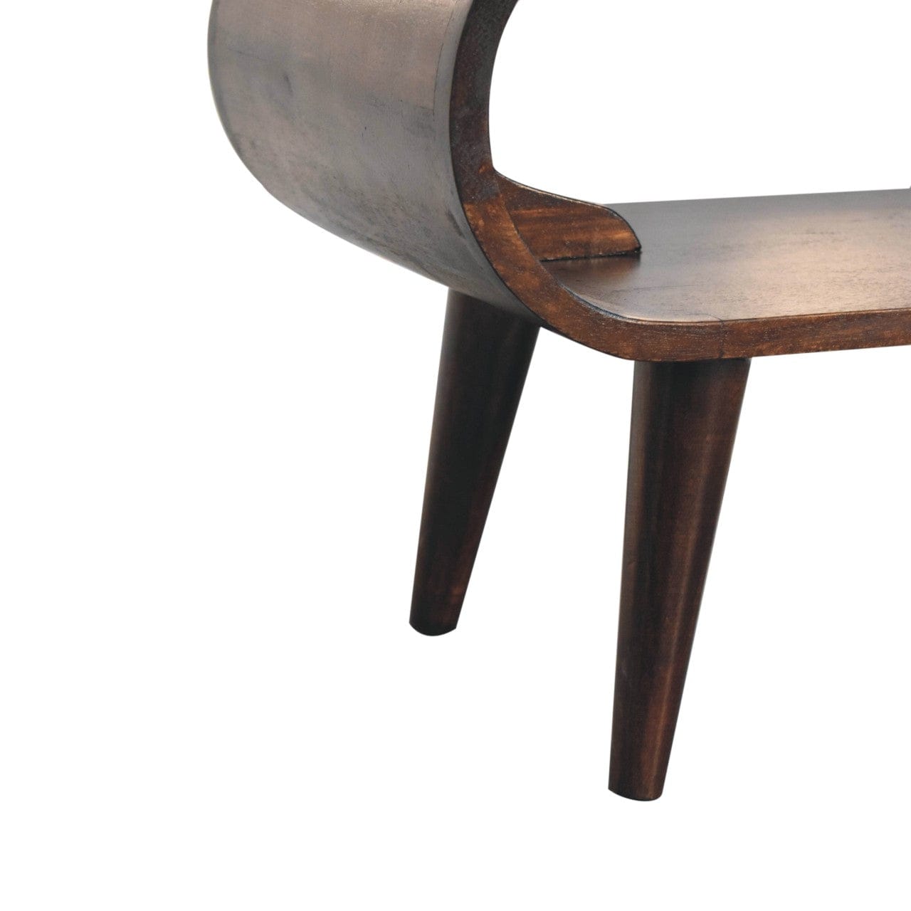 Amaya Light Walnut Coffee Table - Solid Mango Wood Center Table for Living Room - product view 8 showing handcrafted...