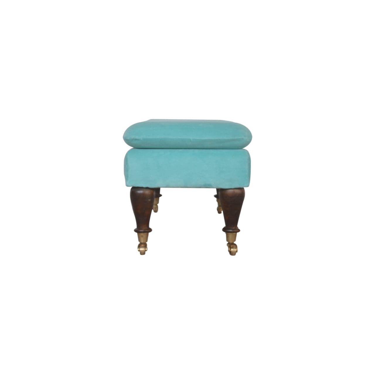 Aqua Castor Bench - Solid Mango Wood Seating Furniture for Entryway - product view 7 showing handcrafted solid mango wood...
