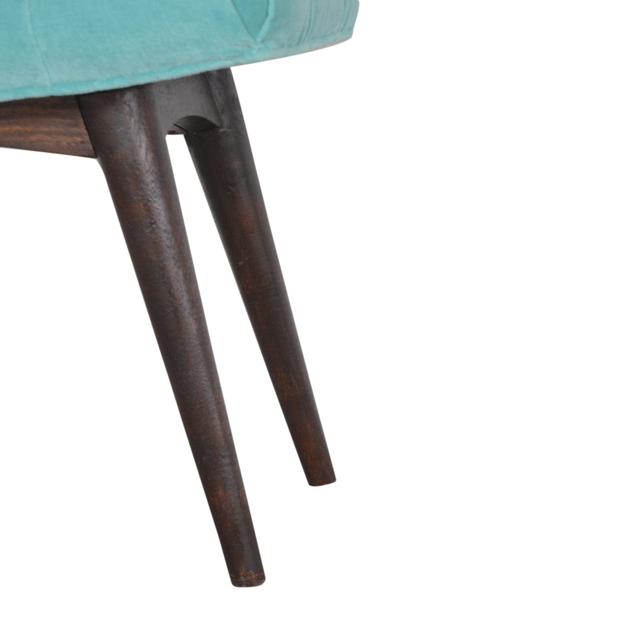Aqua Cotton Bench - Solid Mango Wood Seating Furniture for Entryway - product view 8 showing handcrafted solid mango wood...