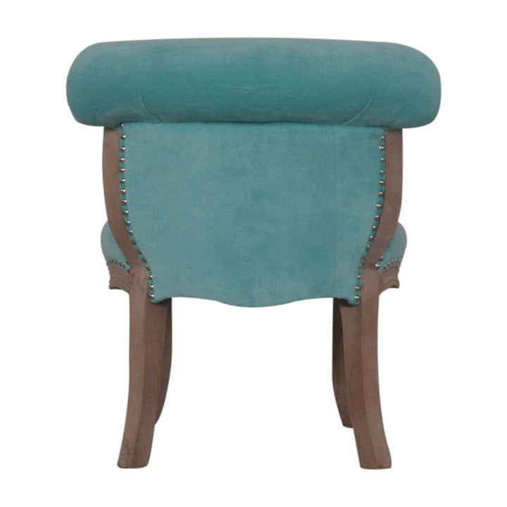 Aqua Velvet Chair in Solid Mango Wood - product view 8 showing handcrafted solid mango wood chair