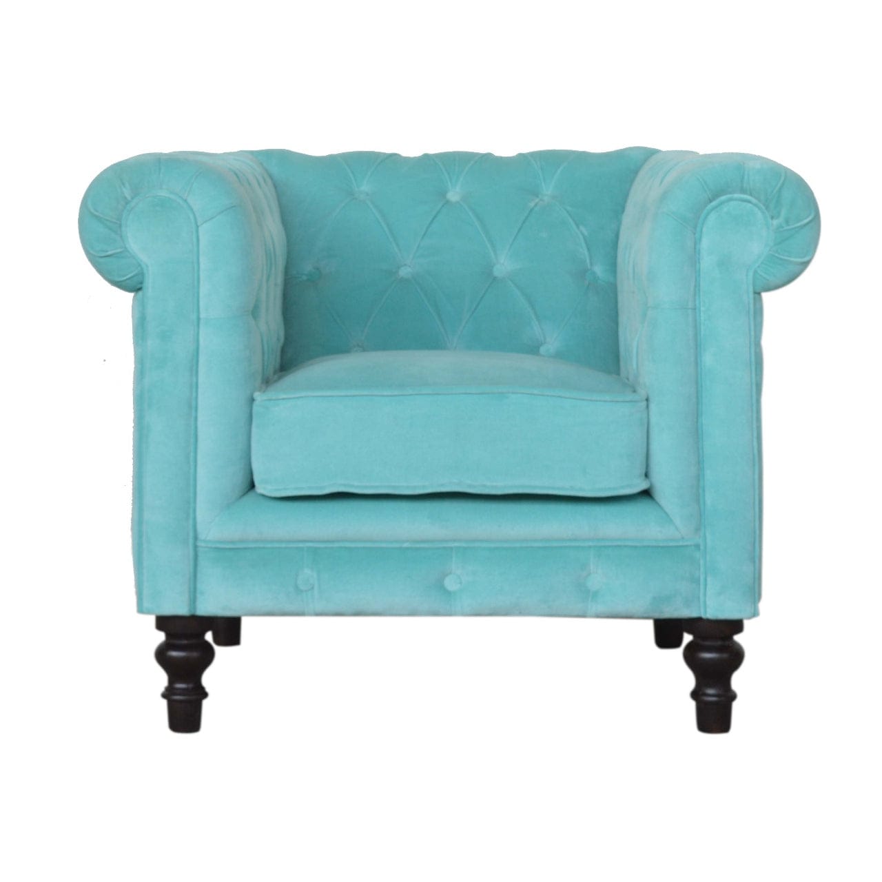 Aqua Velvet Dresser - Solid Mango Wood Storage Chest for Bedroom - main view showing handcrafted solid mango wood dresser