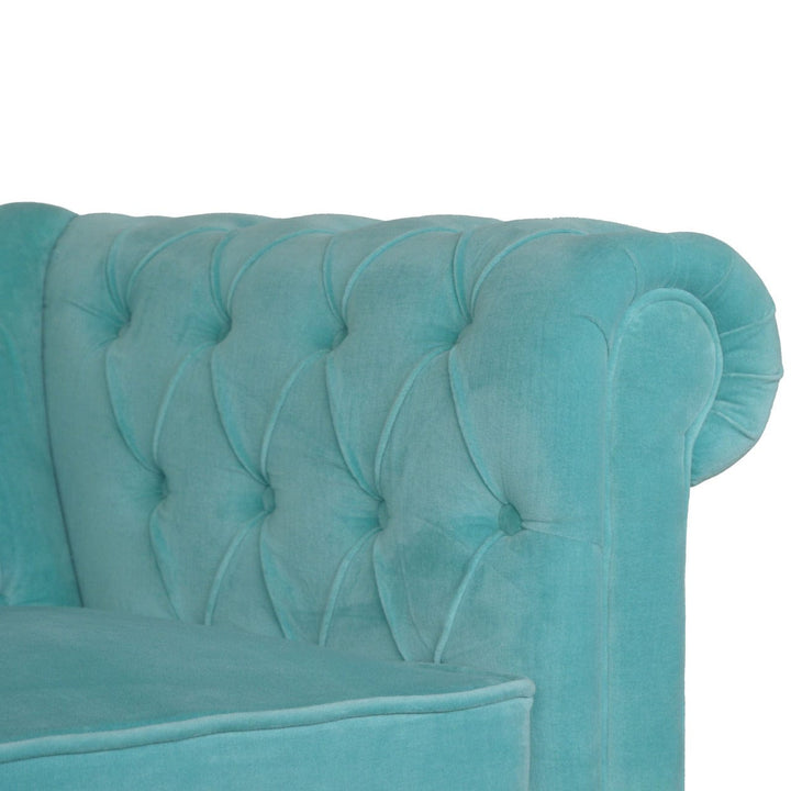 Aqua Velvet Dresser - Solid Mango Wood Storage Chest for Bedroom - product view 5 showing handcrafted solid mango wood...