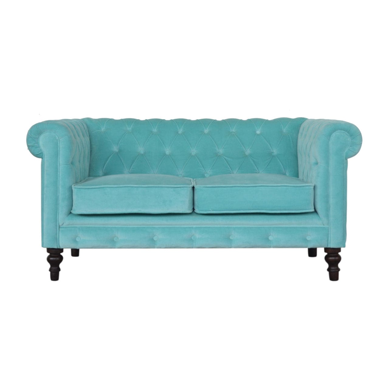 Aqua Velvet Dresser - Solid Mango Wood Storage Chest for Bedroom - main view showing handcrafted solid mango wood dresser