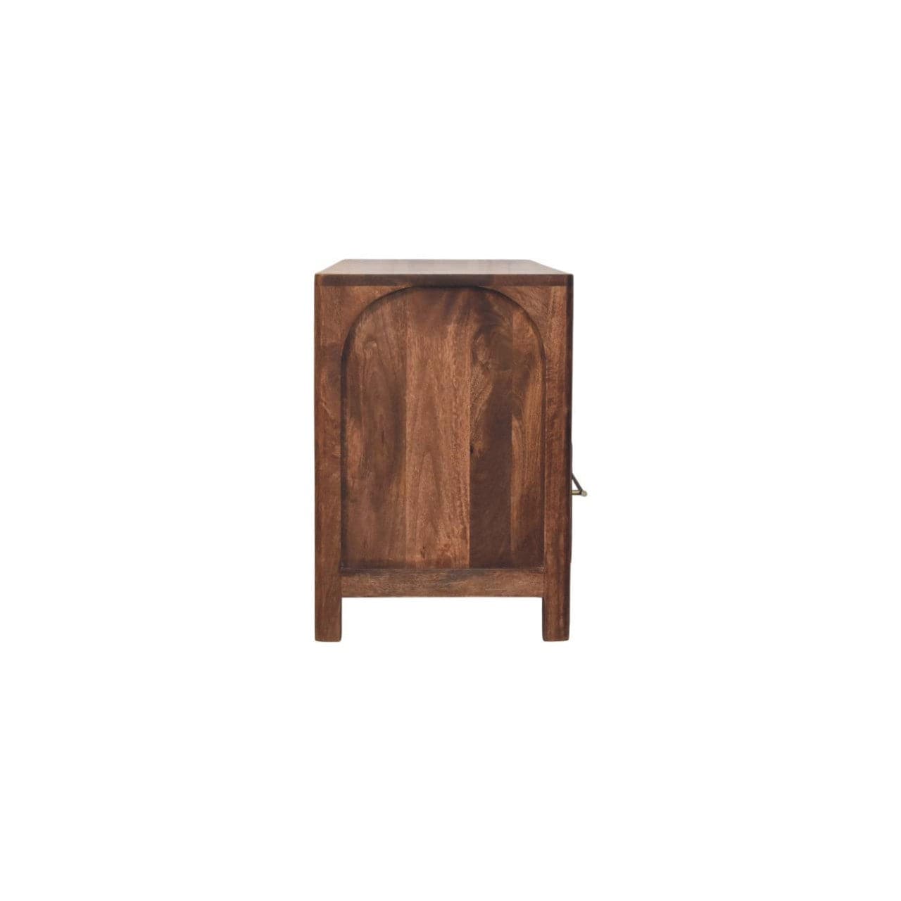 Arc-Line Roasted Almond Finish Media Console - Solid Mango Wood TV Stand for Living Room - product view 8 showing...