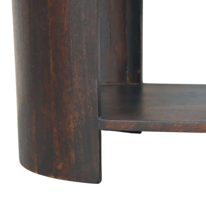 Arcus Shoe Bench - Solid Mango Wood Seating Furniture for Entryway - product view 7 showing handcrafted solid mango wood...