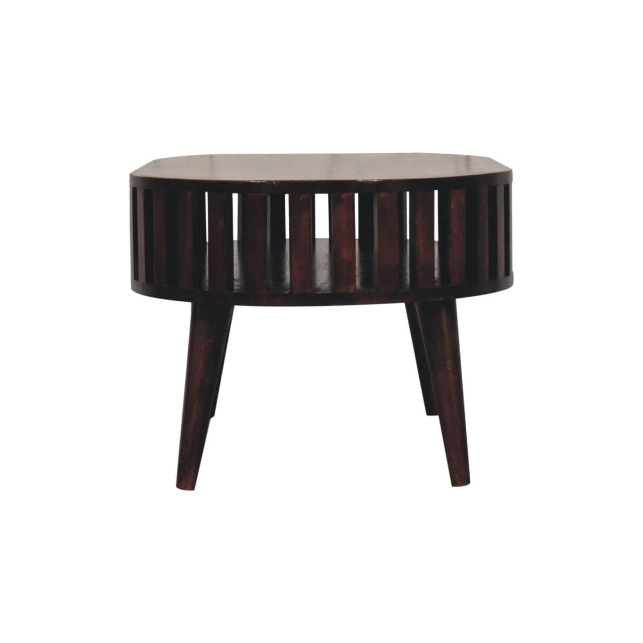 Ariella California Walnut Coffee Table - Solid Mango Wood Center Table for Living Room - product view 8 showing...