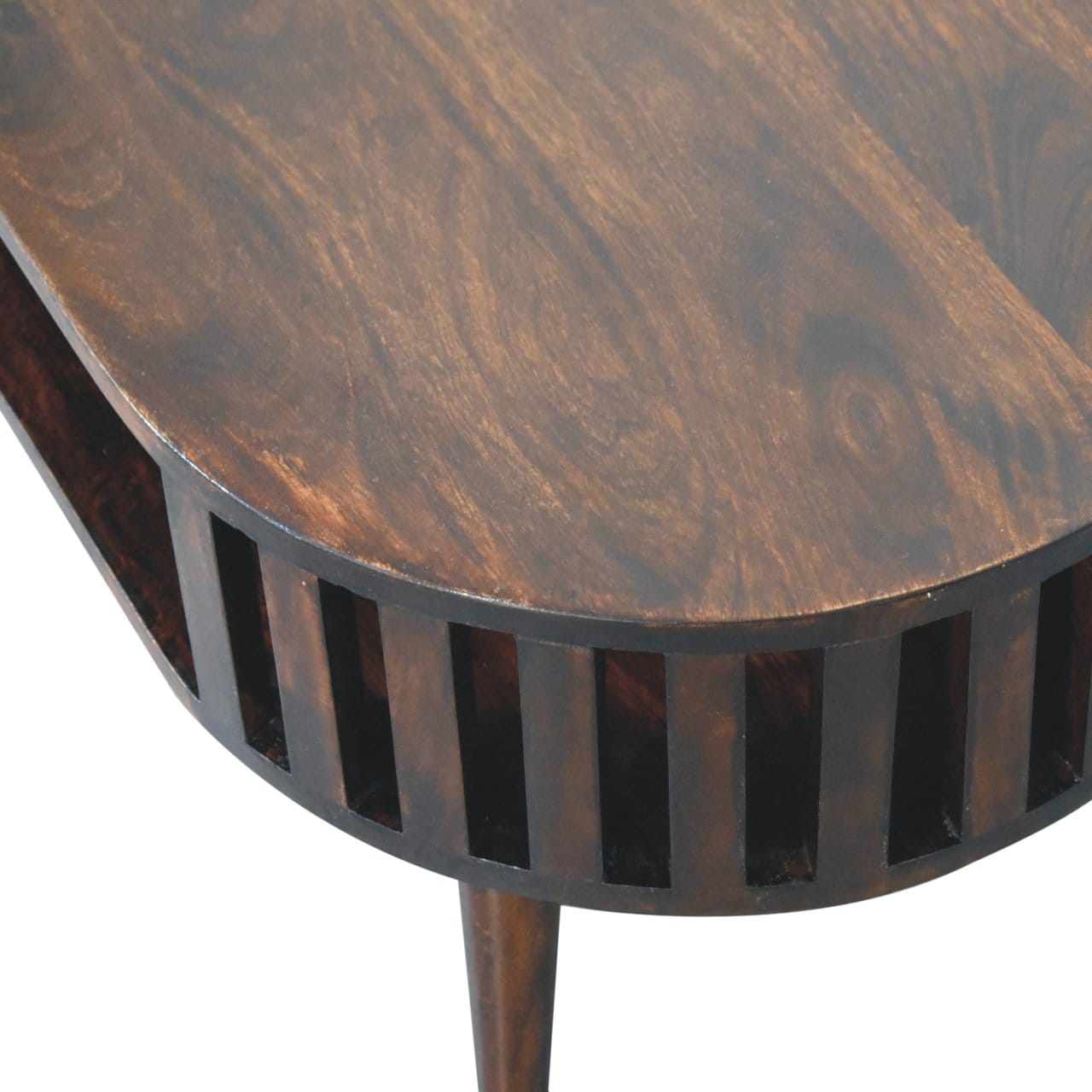 Ariella California Walnut Coffee Table - Solid Mango Wood Center Table for Living Room - product view 5 showing...