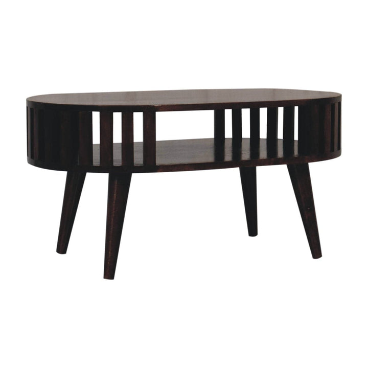 Ariella California Walnut Coffee Table - Solid Mango Wood Center Table for Living Room - product view 3 showing...