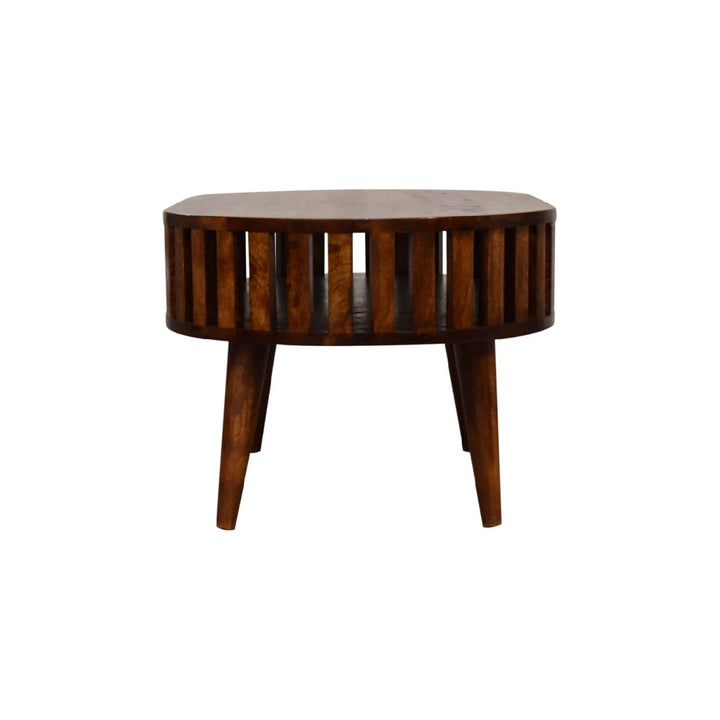 Ariella Chestnut Coffee Table - Solid Mango Wood Center Table for Living Room - product view 7 showing handcrafted solid...