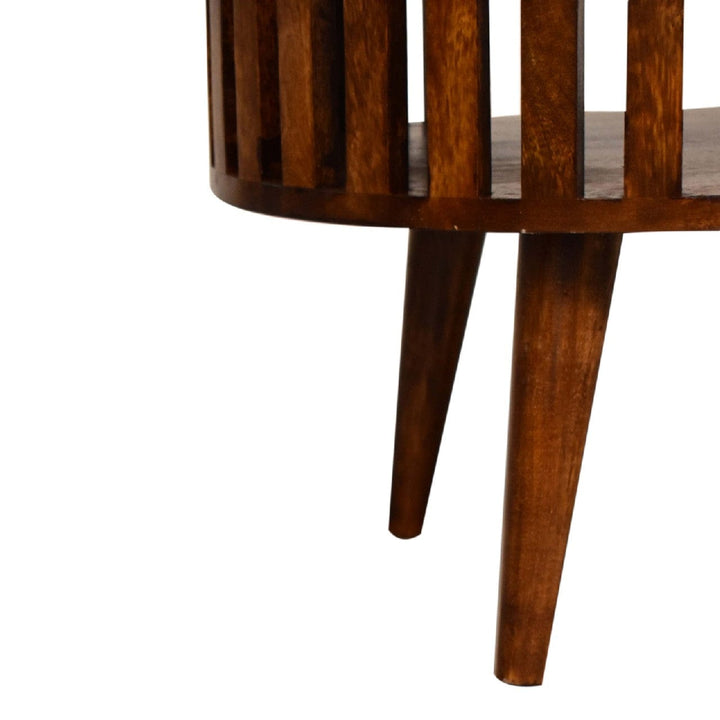 Ariella Chestnut Coffee Table - Solid Mango Wood Center Table for Living Room - product view 6 showing handcrafted solid...