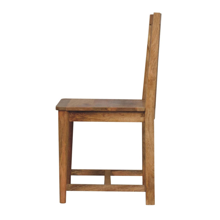 Ariella Solid Mango Wood Dining Chair - Handcrafted Wooden Kitchen Chair - product view 9 showing handcrafted solid mango...