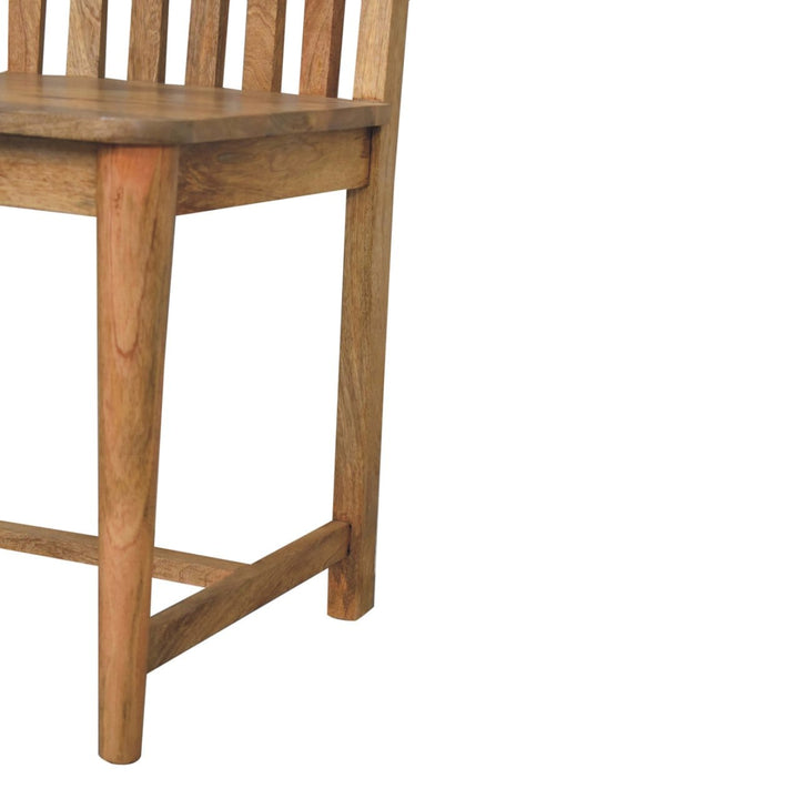 Ariella Solid Mango Wood Dining Chair - Handcrafted Wooden Kitchen Chair - product view 7 showing handcrafted solid mango...
