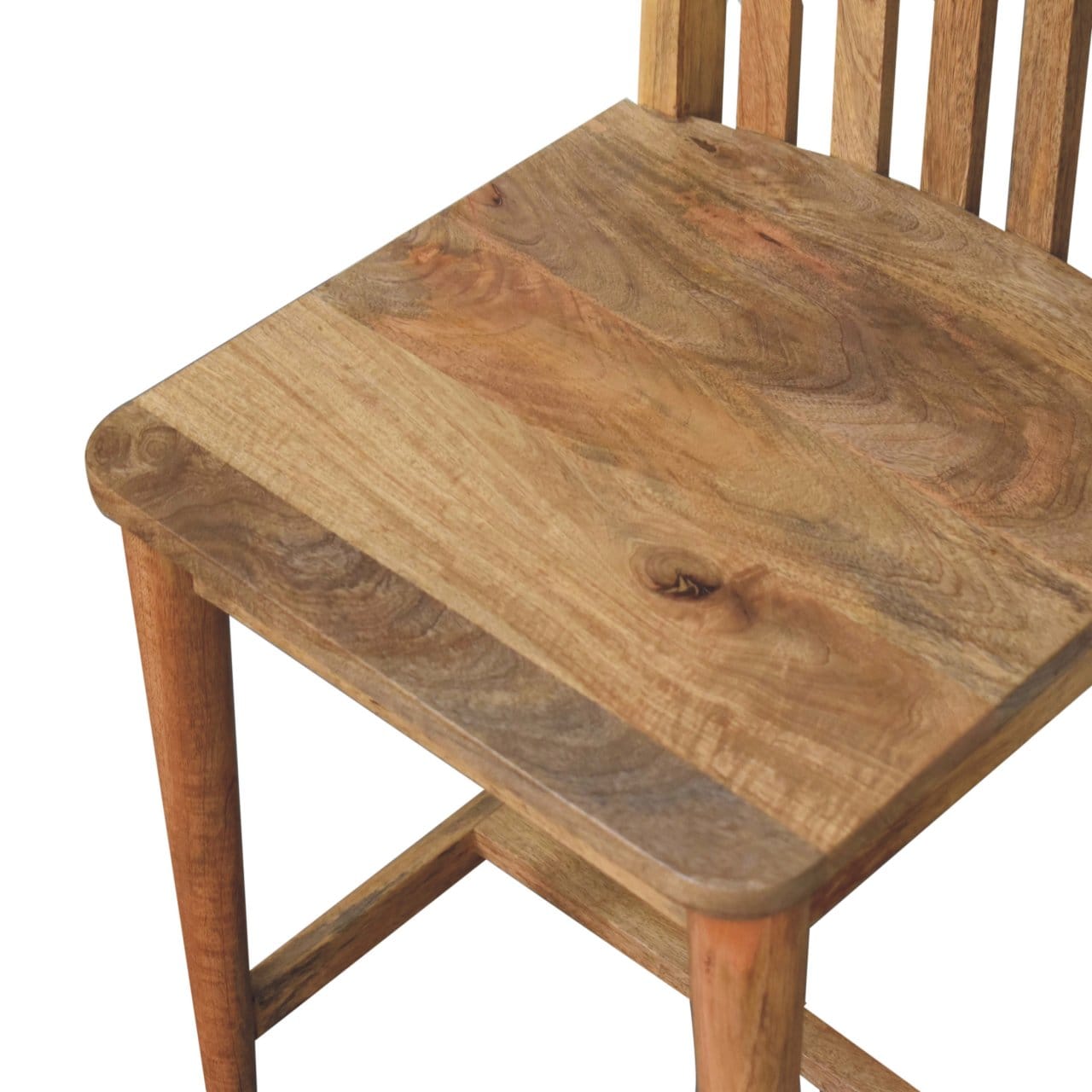Ariella Solid Mango Wood Dining Chair - Handcrafted Wooden Kitchen Chair - product view 6 showing handcrafted solid mango...