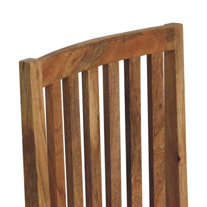 Ariella Solid Mango Wood Dining Chair - Handcrafted Wooden Kitchen Chair - product view 5 showing handcrafted solid mango...