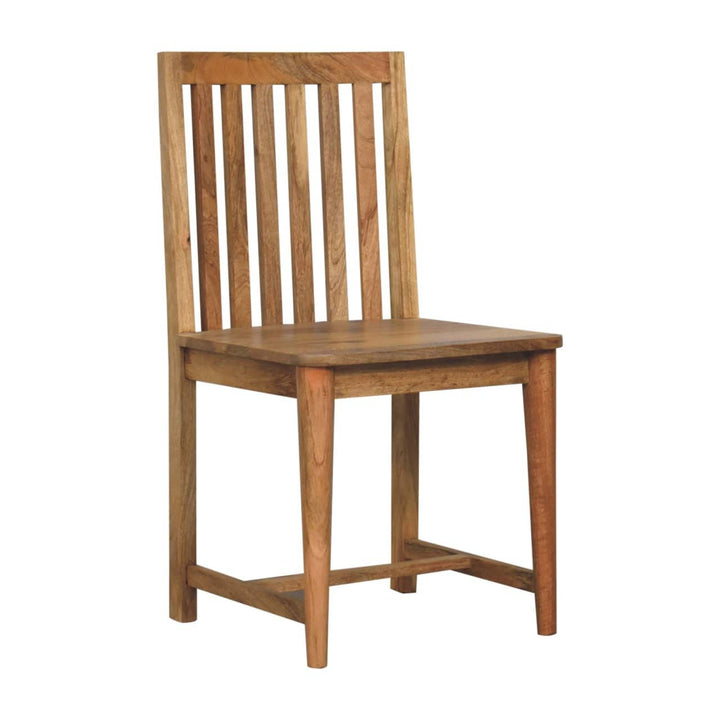 Ariella Solid Mango Wood Dining Chair - Handcrafted Wooden Kitchen Chair - product view 4 showing handcrafted solid mango...