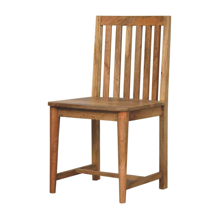 Ariella Solid Mango Wood Dining Chair - Handcrafted Wooden Kitchen Chair - product view 3 showing handcrafted solid mango...