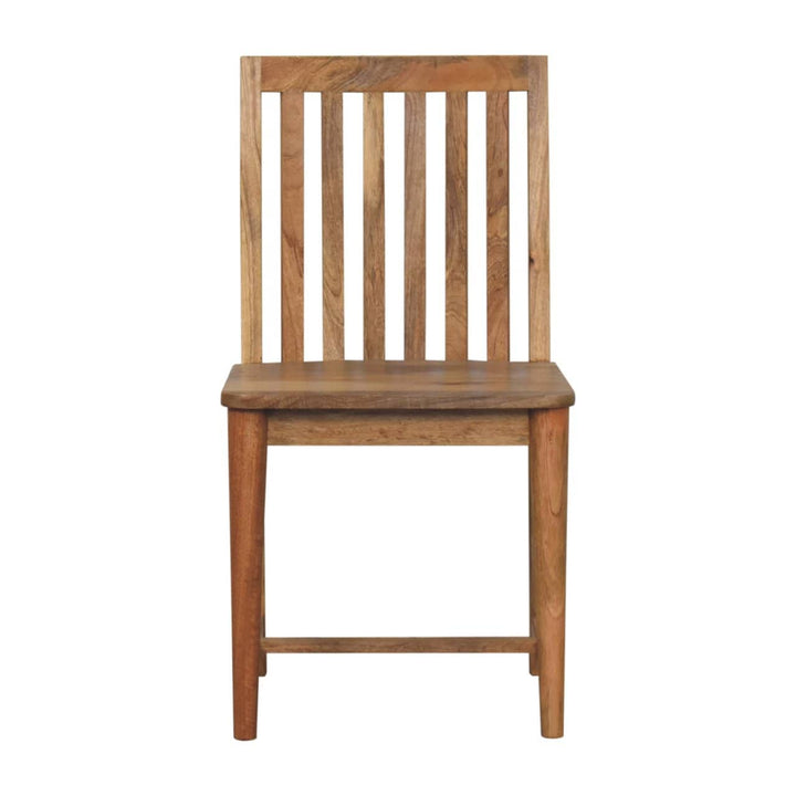 Ariella Solid Mango Wood Dining Chair - Handcrafted Wooden Kitchen Chair - product view 2 showing handcrafted solid mango...