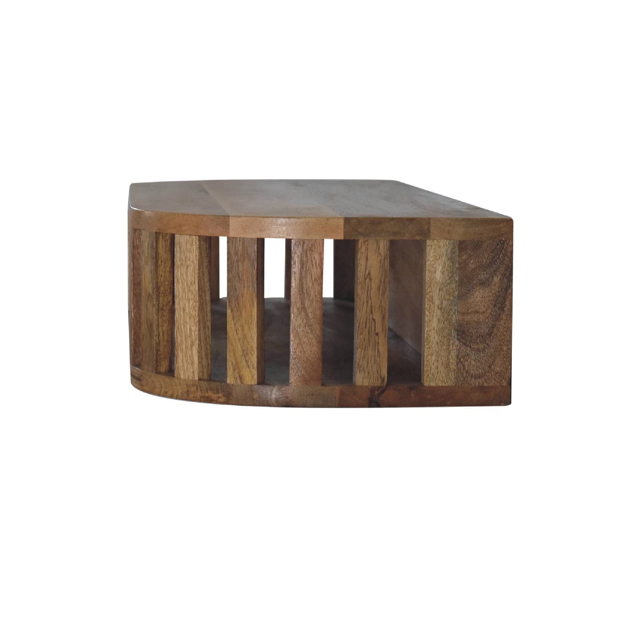 Ariella Floating Console Table - Solid Mango Wood Hallway Console for Entryway - product view 7 showing handcrafted solid...