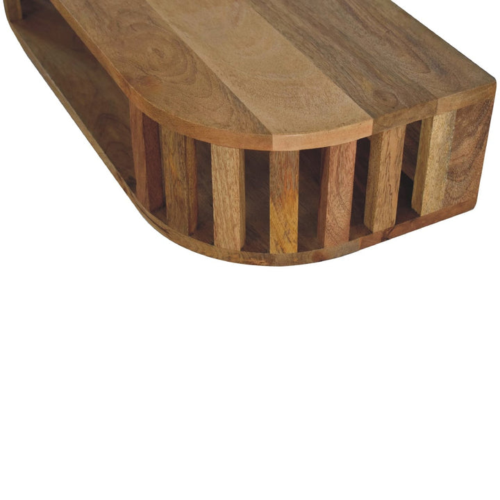 Ariella Floating Console Table - Solid Mango Wood Hallway Console for Entryway - product view 4 showing handcrafted solid...
