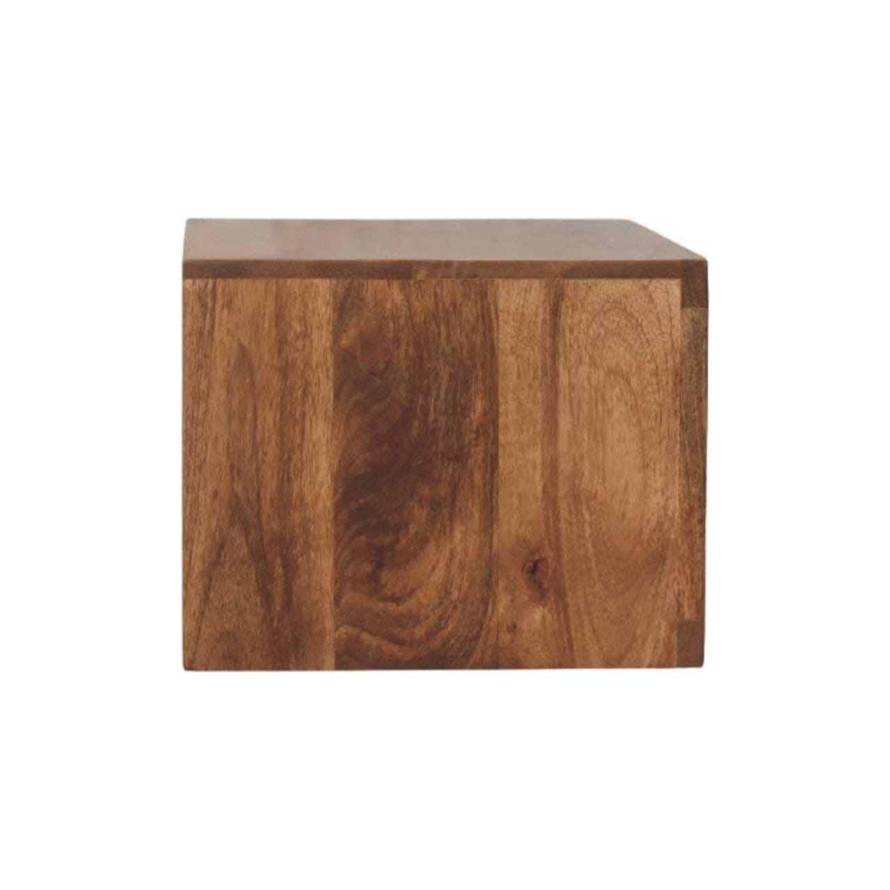 Arno Floating Nightstand - Solid Mango Wood Bedside Table for Bedroom - product view 8 showing handcrafted solid mango...