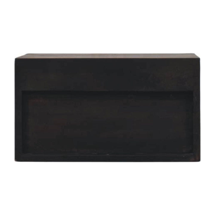Arno Floating Nightstand - Solid Mango Wood Bedside Table for Bedroom - product view 7 showing handcrafted solid mango...