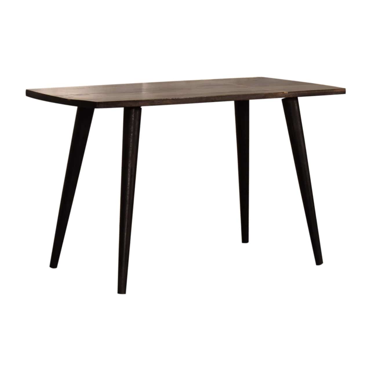 Ash Black Brass Inlay Coffee Table - Solid Mango Wood Center Table for Living Room - product view 2 showing handcrafted...