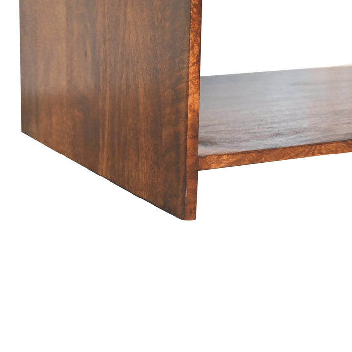 Aspen Slim Coffee Table - Solid Mango Wood Center Table for Living Room - product view 7 showing handcrafted solid mango...