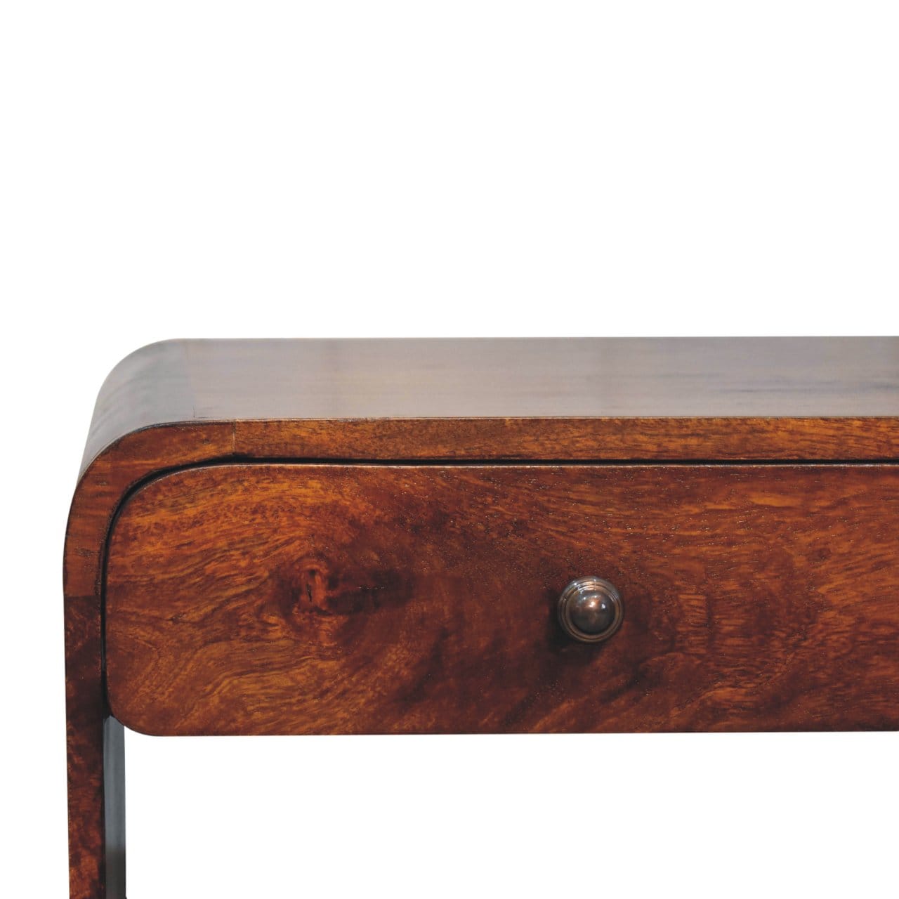 Aspen Slim Coffee Table - Solid Mango Wood Center Table for Living Room - product view 4 showing handcrafted solid mango...