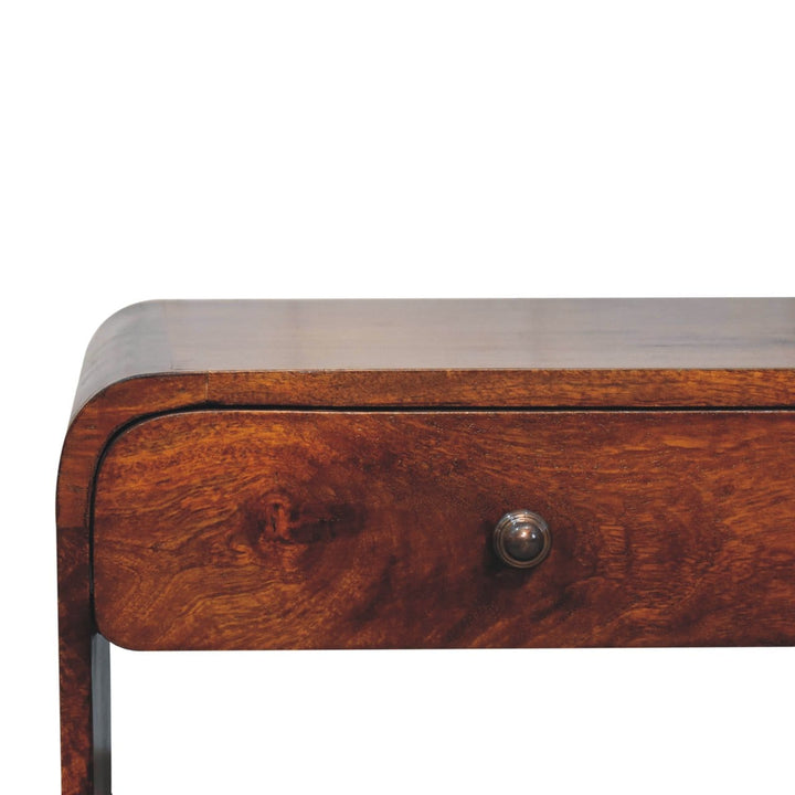 Aspen Slim Coffee Table - Solid Mango Wood Center Table for Living Room - product view 4 showing handcrafted solid mango...