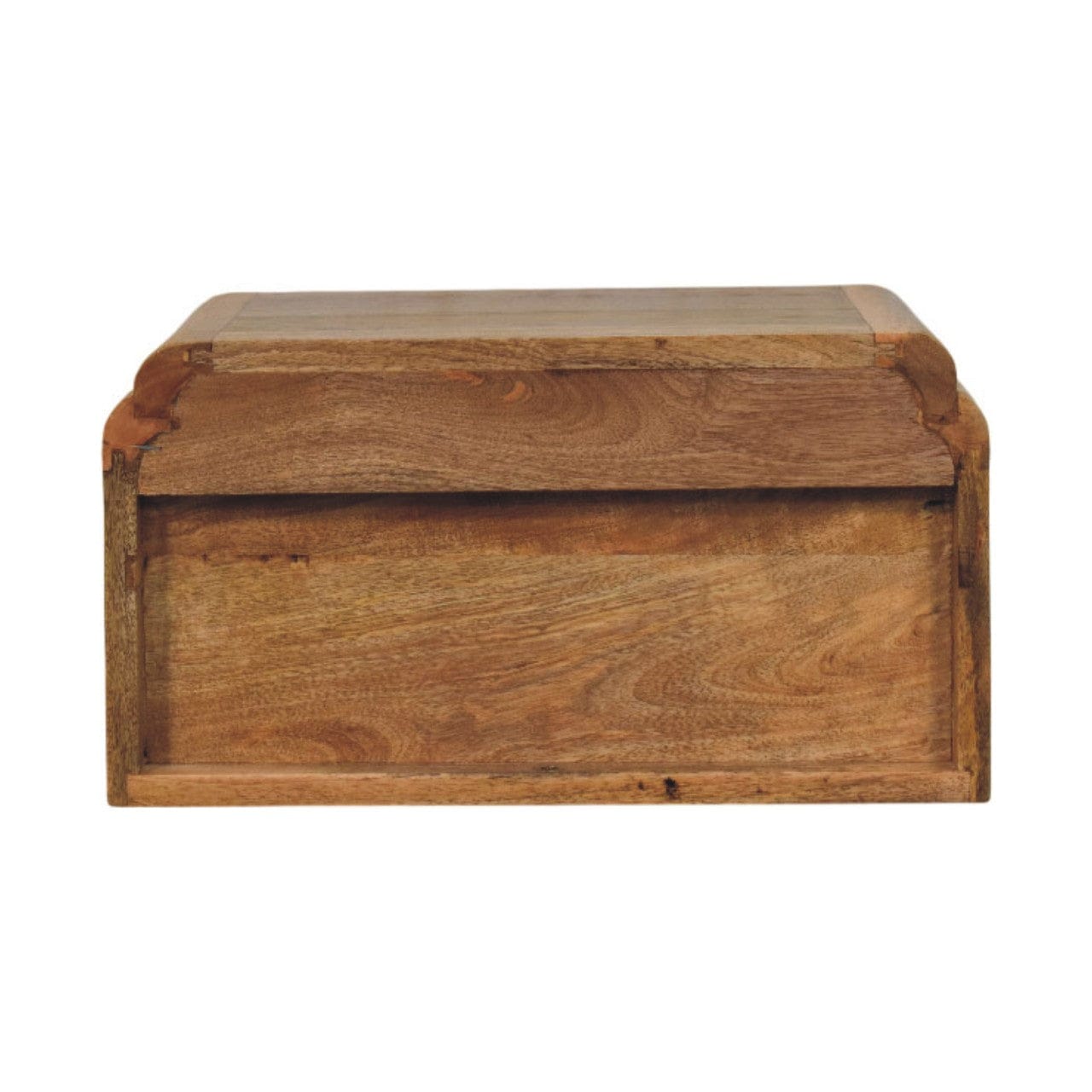 Avora Floating Nightstand - Solid Mango Wood Bedside Table for Bedroom - product view 9 showing handcrafted solid mango...