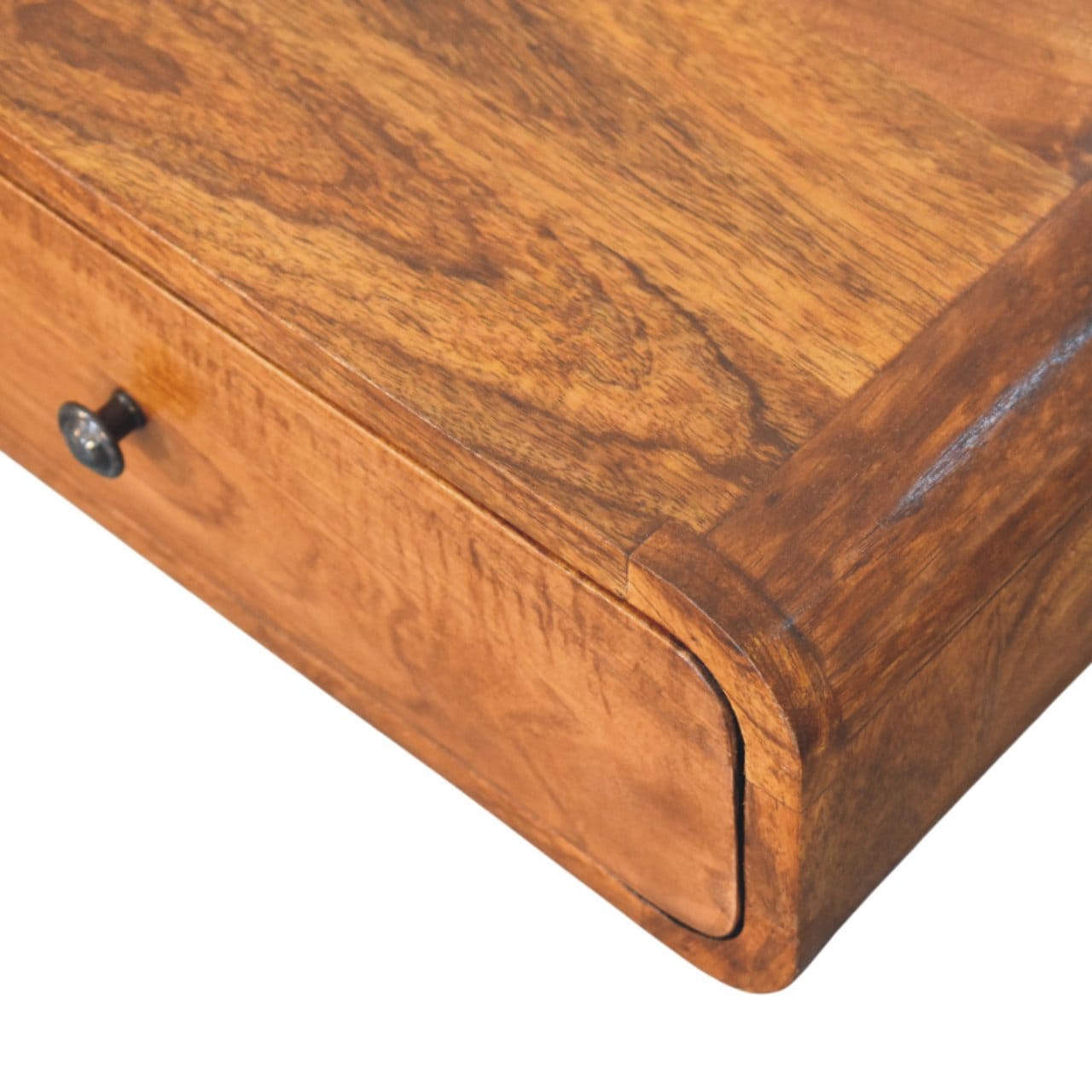 Avora Wall-Mounted Chestnut 1 Drawer Nightstand - Solid Mango Wood Bedside Table for Bedroom - product view 6 showing...
