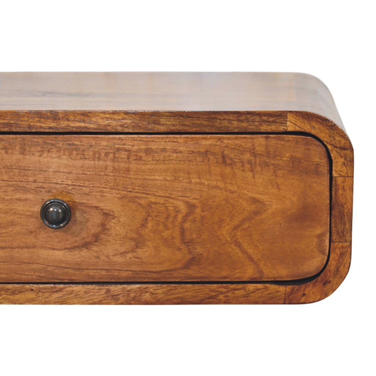 Avora Wall-Mounted Chestnut 1 Drawer Nightstand - Solid Mango Wood Bedside Table for Bedroom - product view 4 showing...