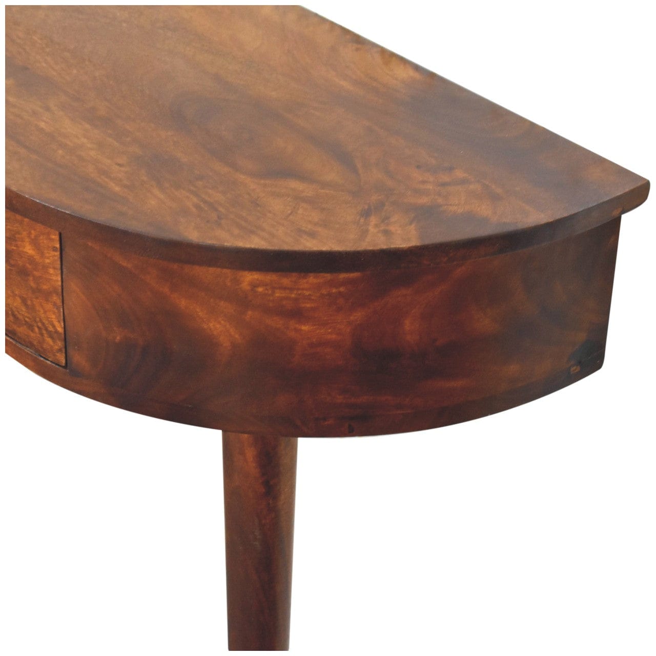 Backless Mounted Chestnut Console Table - Entryway & Hallway Table in Solid Mango Wood - product view 8 showing...