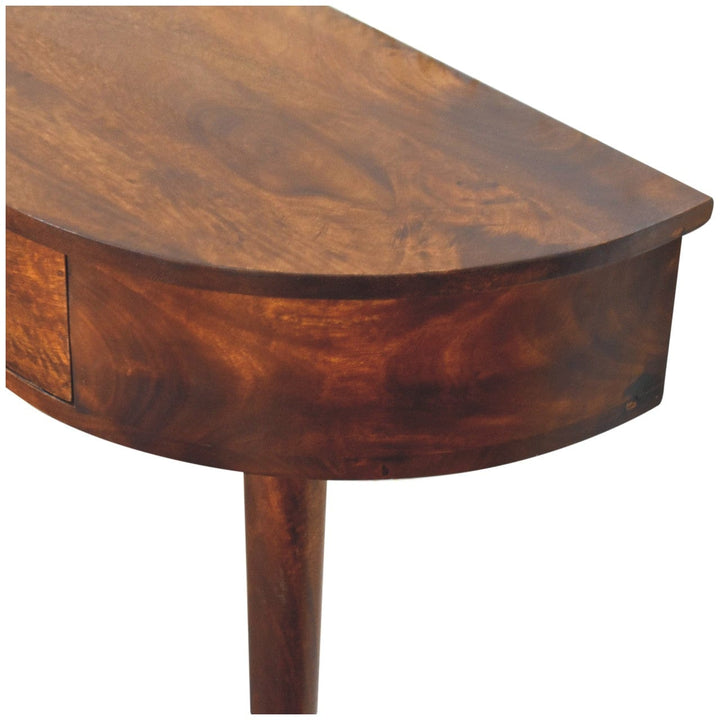 Backless Mounted Chestnut Console Table - Entryway & Hallway Table in Solid Mango Wood - product view 8 showing...